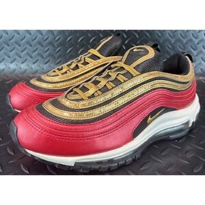 Nike Air Max 97 Red Gold Sequin CT1148-600 Womens sneakers size 8.5